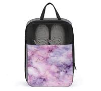 Sac à chaussures de luxe en marbre rose violet pour voyage, usage quotidien, sac de rangement anti-poussière pour chaussures de golf
