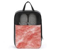 Sac à chaussures de luxe en marbre rouge pastel couleur corail pour voyage, usage quotidien, sac de rangement anti-poussière pour chaussures de golf