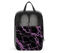Sac à chaussures de luxe en marbre violet fluo pour voyage, usage quotidien, sac de rangement anti-poussière pour chaussures de golf