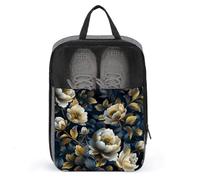 Sac à chaussures de luxe motif floral pivoines magnolias pour voyage, usage quotidien, sac de rangement anti-poussière pour chaussures de golf