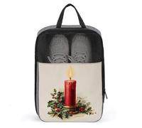 Sac à chaussures de Noël vintage rouge pour voyage, usage quotidien, sac de rangement anti-poussière pour chaussures de golf