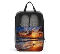 Sac à chaussures de plage Sunrise - Organiseur de chaussures de voyage résistant à l'eau - Avec fermeture éclair - Gris - Taille unique - Moderne, gris, Taille unique, Moderne