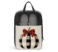 Sac à chaussures de style ferme citrouille à carreaux pour voyage, usage quotidien, sac de rangement anti-poussière pour chaussures de golf
