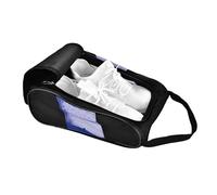 Sac à Chaussures de Voyage, 12.8x8.7x4.7 Pouces Portables Sacs de Chaussures de Golf rembourrées Brestable Sports Sports Case de Poche Pocket Pocket Vêtements Accessoire Rangement (Bleu Noir)