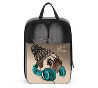 Sac à Chaussures de Voyage à imprimé Amusant, Sac à Chaussures It'sJust Music It's My Escape avec Fermeture éclair et poignées, imperméable et Respirant, Grand Sac de Rangement Portable pour Chaussur