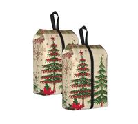 Sac à chaussures de voyage à motif écossais de Noël résistant à l'eau avec poignée à fermeture éclair, pochette légère pour valise et salle de sport, se replie à plat pour l'emballage, Plaid Buffalo