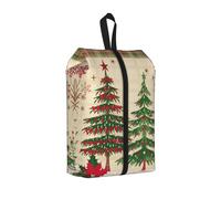Sac à chaussures de voyage à motif écossais de Noël résistant à l'eau avec poignée à fermeture éclair, pochette légère pour valise et salle de sport, se replie à plat pour l'emballage, Plaid Buffalo