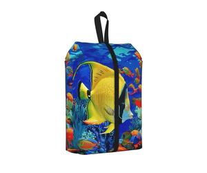 Sac à chaussures de voyage avec imprimé poissons de mer tropicaux, sac à chaussures portable avec fermeture éclair, unisexe, pochette à chaussures légère pour le rangement de voyage, usage domestique
