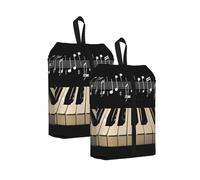 Sac à chaussures de voyage avec touches de piano avec imprimé note de musique, sac à chaussures portable avec fermeture éclair unisexe pochette à chaussures légère pour le rangement de voyage à la