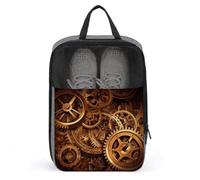 Sac à chaussures de voyage cool Steampunk Engrenages, pochette à chaussures résistante à l'eau avec fermeture éclair, sac à poussière, gris, taille unique, moderne, gris, Taille unique, Moderne