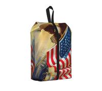 Sac à chaussures de voyage durable avec motif aigle du drapeau américain américain pour le rangement et l'emballage, sac à chaussures imperméable avec fermeture éclair lisse, 1 pièce., One Size