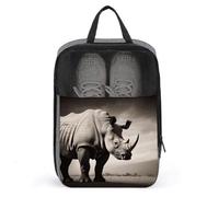 Sac à chaussures de voyage en forme d'animal d'Afrique du Sud, pochette à chaussures résistante à l'eau avec fermeture éclair, sac à poussière, gris, taille unique, moderne, gris, Taille unique,