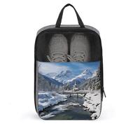 Sac à chaussures de voyage étanche avec fermeture éclair et poignée - Style paysage d'hiver dans les Alpes - Taille unique, Style :, Taille unique, Sacs à chaussures pour le voyage