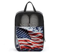 Sac à chaussures de voyage imperméable avec fermeture éclair et poignée - Style : drapeau américain, Style :, Taille unique, Sacs à chaussures pour le voyage