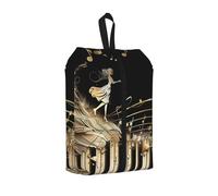 Sac à chaussures de voyage imprimé note de musique, sac à chaussures portable avec fermeture éclair unisexe pochette à chaussures légère pour le rangement de voyage à la maison, 1 pièce
