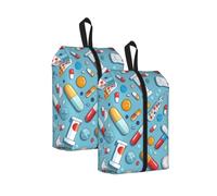 Sac à chaussures de voyage motif médecine dessin animé 1 pièce, 2 pièces. | Sac de voyage à chaussures avec poignée de transport pour chaussures de sport, bottes, vêtements de sport, cosmétiques