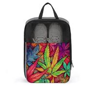 Sac à chaussures de voyage, multicolore feuille mauvaises herbes, sac à chaussures portable, sac à chaussures portable, sac à chaussures multifonction, sac à chaussures peu encombrant, style, taille
