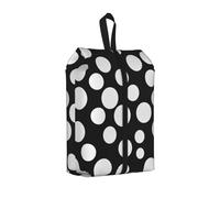 Sac à chaussures de voyage noir et blanc à pois - Sac à chaussures portable avec fermeture éclair - Unisexe - Léger - Organisateur de chaussures pour le voyage - Usage domestique - 1 pièce