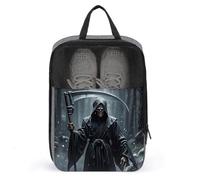 Sac à chaussures de voyage portable avec fermeture éclair Motif faucheuse, gris, Taille unique, Sac à chaussures