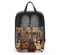 Sac à chaussures de voyage portable, collection de guitare, sac de rangement pour chaussures avec fermeture éclair, gris, Taille unique, Sac à chaussures
