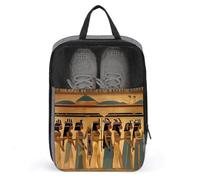 Sac à chaussures de voyage portable, imprimé femmes de l'Égypte ancienne, sac à chaussures ventilé, organiseur de rangement avec fermeture éclair, gris, Taille unique, Sac à chaussures