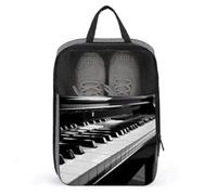 Sac à chaussures de voyage pour clavier de piano noir et blanc, pochette résistante à l'eau avec fermeture éclair, sac à poussière, gris, taille unique, moderne, gris, Taille unique, Moderne