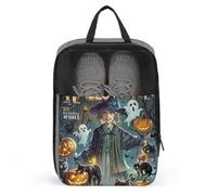 Sac à chaussures de voyage pour Halloween - Résistant à l'eau - Avec fermeture éclair - Gris - Taille unique - Moderne, gris, Taille unique, Moderne