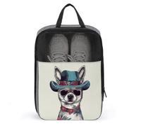 Sac à chaussures de voyage résistant à l'eau avec fermeture éclair pour chien Chihuahua, gris, taille unique, moderne, gris, Taille unique, Moderne