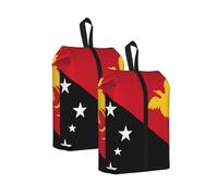 Sac à chaussures de voyage résistant à l'eau avec poignée pour valise, baskets, bottes, gym, drapeau de la Papouasie-Nouvelle-Guinée, 2 pièces., One Size, Classique