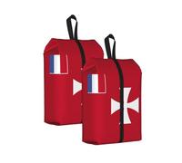Sac à chaussures de voyage résistant à l'eau avec poignée pour valise, baskets, bottes, gym, drapeau des îles Wallis et Futuna, 2 pièces., One Size, Classique