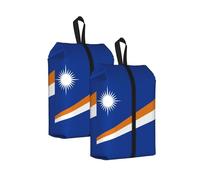 Sac à chaussures de voyage résistant à l'eau avec poignée pour valise, baskets, bottes, gym, drapeau des îles Marshall, 2 pièces., One Size, Classique