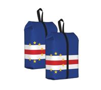 Sac à chaussures de voyage résistant à l'eau avec poignée pour valise, baskets, bottes, gym, drapeau du Cap-Vert, 2 pièces., One Size, Classique