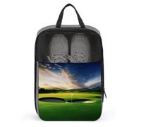 Sac à chaussures de voyage, sac à chaussures imprimé parcours de golf, sacs à chaussures d'extérieur zippés, sac fourre-tout à chaussures pour homme et femme, style, taille unique, moderne, Style :,