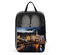 Sac à chaussures de voyage, sac à chaussures portable avec impression vue nocturne de Las Vegas, sac à chaussures multifonction, sac à chaussures peu encombrant, style, taille unique, moderne, Style