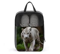 Sac à chaussures de voyage, sac à chaussures portable avec imprimé tigre du Bengale blanc majestueux, sac à chaussures portable, sac à chaussures multifonction, sac à chaussures peu encombrant, style,