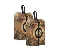 Sac à chaussures de voyage vintage Cd, notes de musique, organiseur de chaussures résistant à l'eau avec poignée à fermeture éclair, pochette légère pour valise et salle de sport, se replie à plat