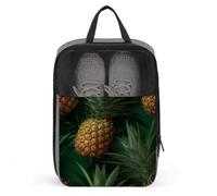 Sac à chaussures en forme d'ananas avec feuilles vertes et fruits tropicaux pour voyage, usage quotidien, sac de rangement anti-poussière pour chaussures de golf