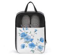Sac à chaussures en forme de brindille avec fleurs bleues pour voyage, usage quotidien, sac de rangement anti-poussière pour chaussures de golf