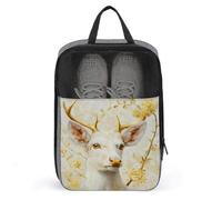 Sac à chaussures en forme de cerf avec bois d'or pour voyage, usage quotidien, sac de rangement anti-poussière pour chaussures de golf