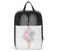 Sac à chaussures en forme de cône de glace arc-en-ciel pastel pour voyage, usage quotidien, sac de rangement anti-poussière pour chaussures de golf