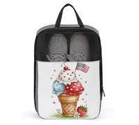 Sac à chaussures en forme de cône de glace patriotique pour voyage, usage quotidien, sac de rangement anti-poussière pour chaussures de golf