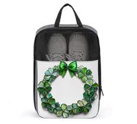 Sac à chaussures en forme de couronne de vitrail, trèfles à quatre feuilles, pour voyage, usage quotidien, sac de rangement anti-poussière pour chaussures de golf