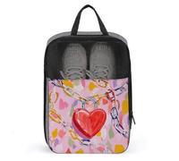 Sac à chaussures en forme de cœur verrouillé par chaîne pour voyage, usage quotidien, sac de rangement anti-poussière pour chaussures de golf