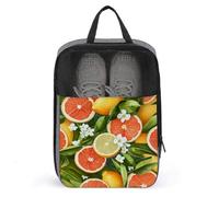 Sac à chaussures en forme de fruits et agrumes avec fleur pour voyage, usage quotidien, sac de rangement anti-poussière pour chaussures de golf