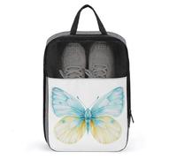 Sac à chaussures en forme de papillon avec ailes bleu pâle et jaune citron pour voyage, usage quotidien, sac de rangement anti-poussière pour chaussures de golf
