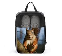 Sac à chaussures en forme d'écureuil amusant - Sac à chaussures de voyage étanche - Organiseur de chaussures avec fermeture éclair et poignée - Sac à chaussures de golf - Style - Taille unique, Style
