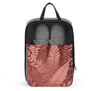 Sac à chaussures étanche avec fermeture éclair et motif feuilles de fougère de pêche pour voyage, gym, football, golf, danse, pour homme et femme