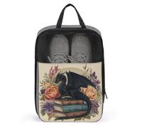 Sac à chaussures fantaisie Dragon Antique Livres Fleurs Sac à chaussures pour Voyage Usage quotidien Anti-poussière Sac de rangement Sac à chaussures de golf