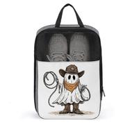 Sac à chaussures Ghost portant un chapeau de cowboy marron pour voyage, usage quotidien, sac de rangement anti-poussière pour chaussures de golf