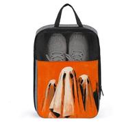 Sac à chaussures Halloween 3 fantômes sur orange pour voyage, usage quotidien, sac de rangement anti-poussière pour chaussures de golf